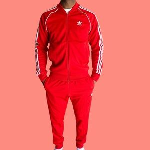 ADIDAS ORIGINALS Adicolor RED Superstar Men’s Tracksuit Set LIKE-NEW